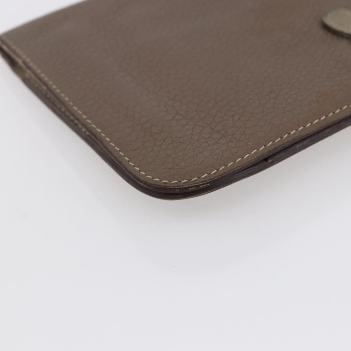 Hermes Dogon Duo Combined Leather Gray Leather Wallets Accessory (Pre-Owned)