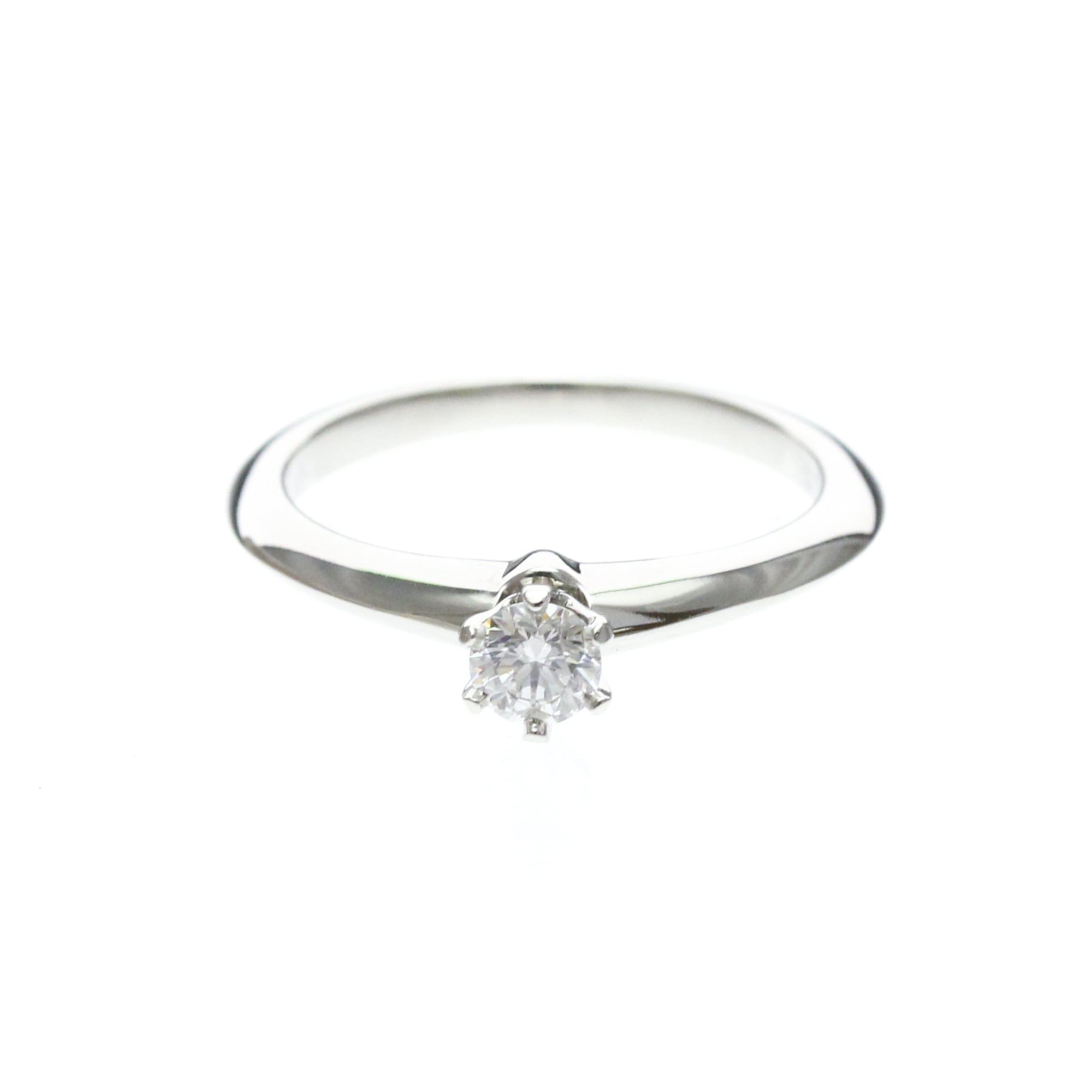 Tiffany & Co. Tiffany Setting Solitaire Platinum With Diamond Silver Platinum Ring Jewelry (Pre-Owned)