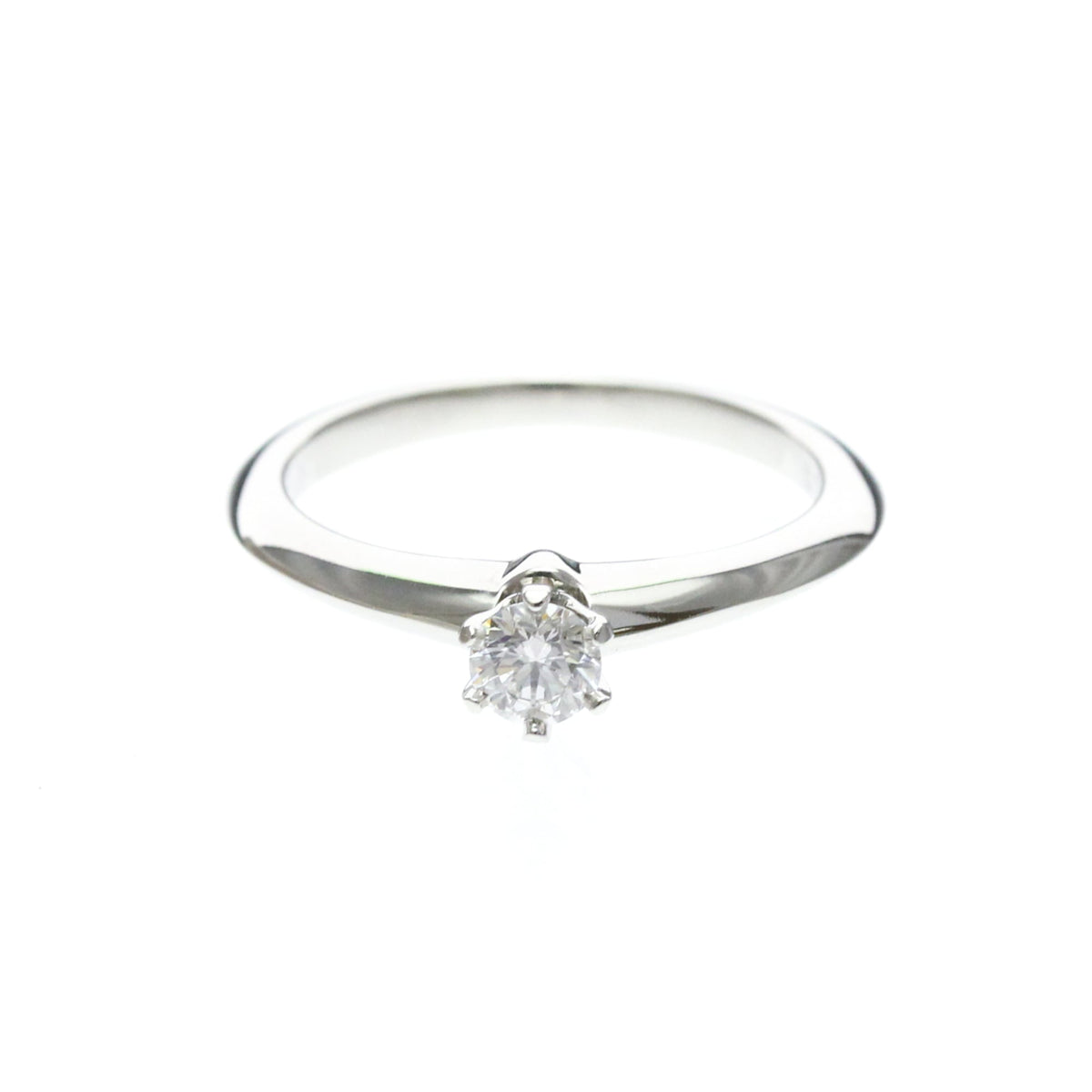 Tiffany & Co. Tiffany Setting Solitaire Platinum With Diamond Silver Platinum Ring Jewelry (Pre-Owned)