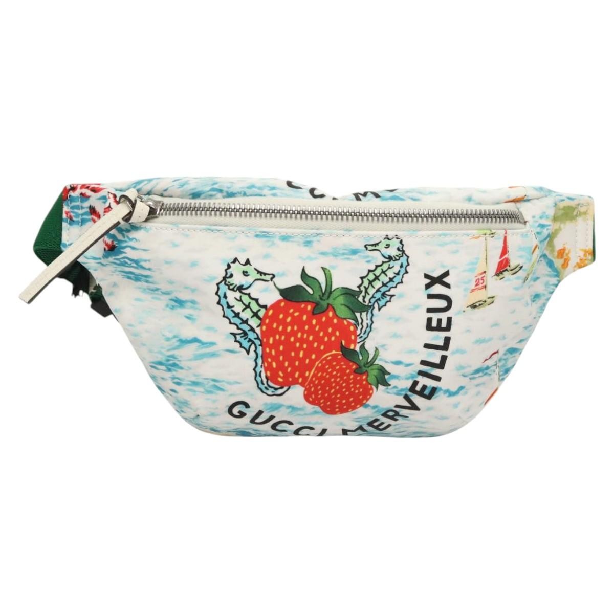 Gucci Merveilleux Belt Printed Nylon White Nylon Bag (Pre-Owned)