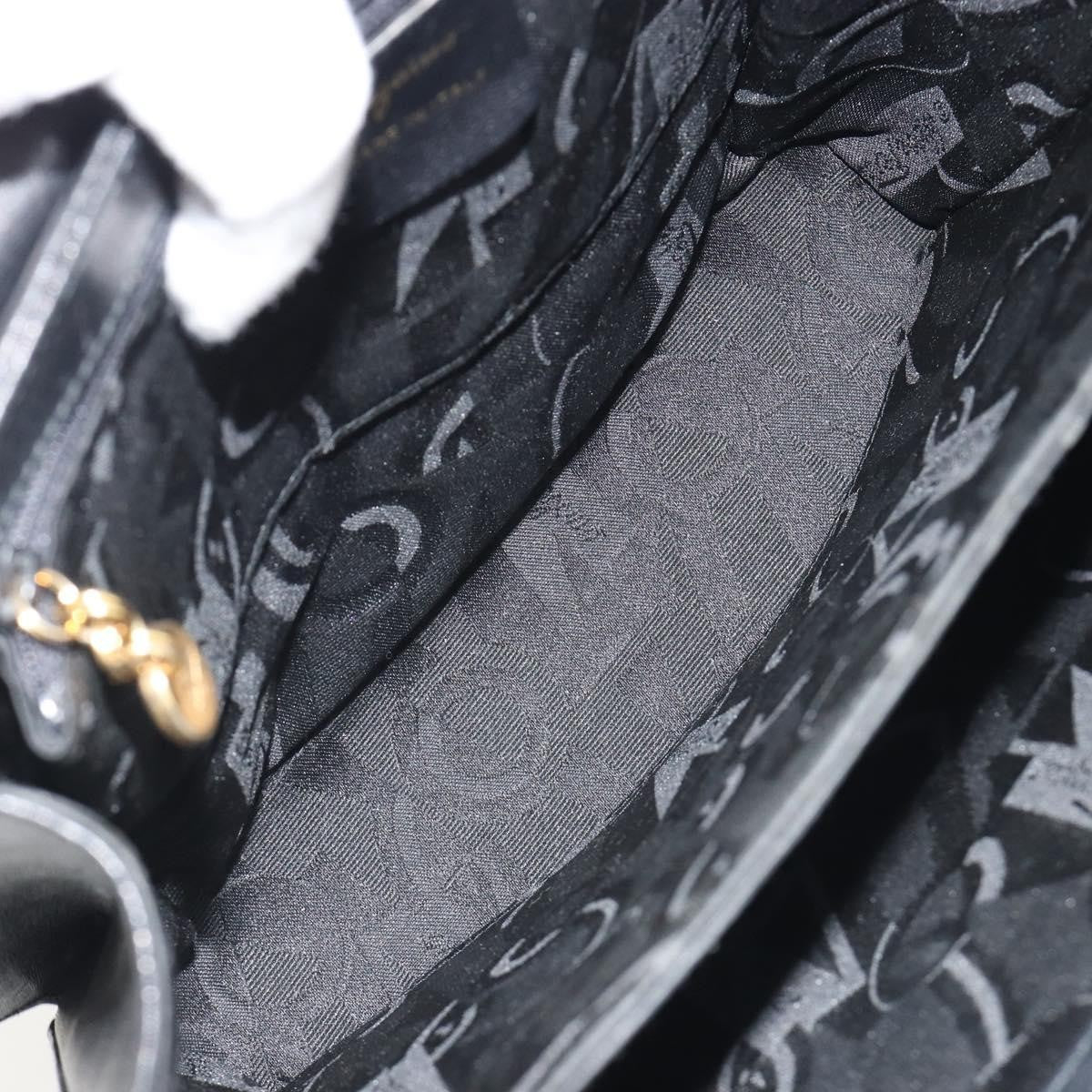 Salvatore Ferragamo Gancini Leather Black Leather Handbag (Pre-Owned)