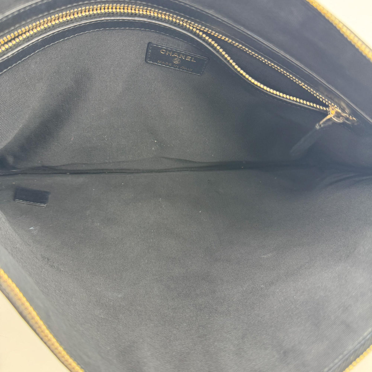 Chanel Boy O Case Clutch Quilted Caviar Black Calfskin Clutche & Pouche Bag (Pre-Owned)