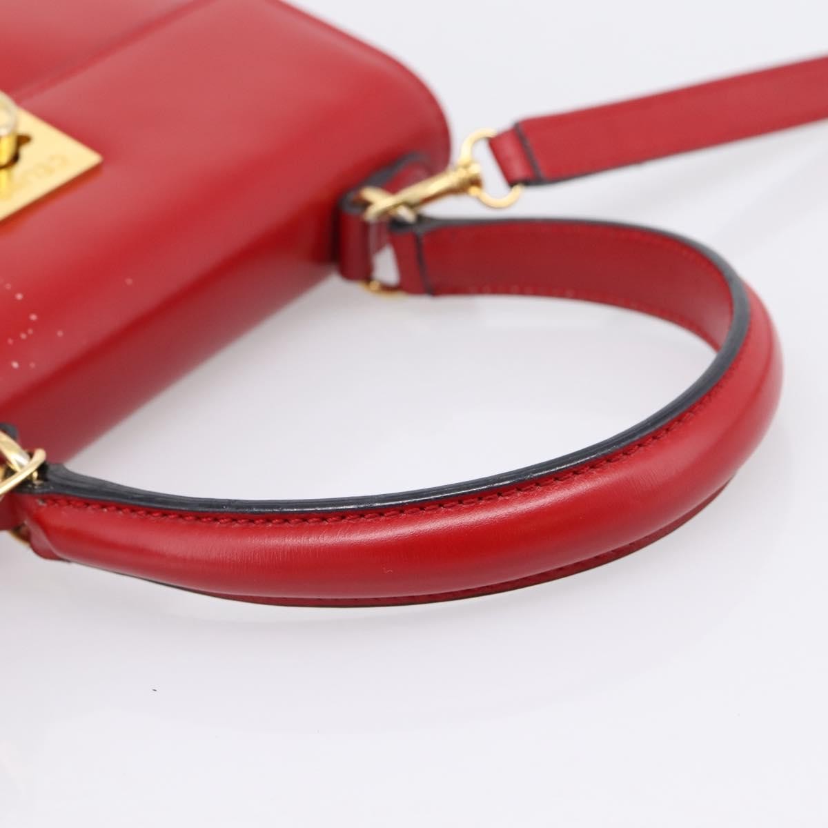 Celine Handbag Leather Red Leather Handbag (Pre-Owned)