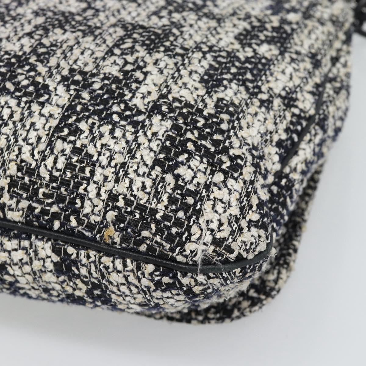 Chanel Camellia Messenger Tweed Black Tweed Shoulder Bag Bag (Pre-Owned)