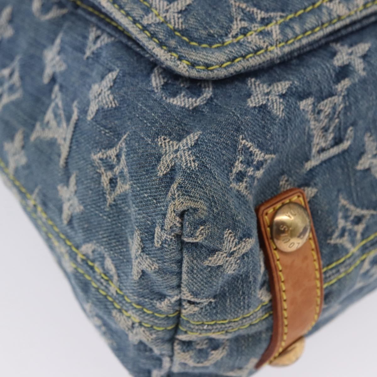 Louis Vuitton Baggy Grand Modèle Denim Blue Canvas Handbag (Pre-Owned)