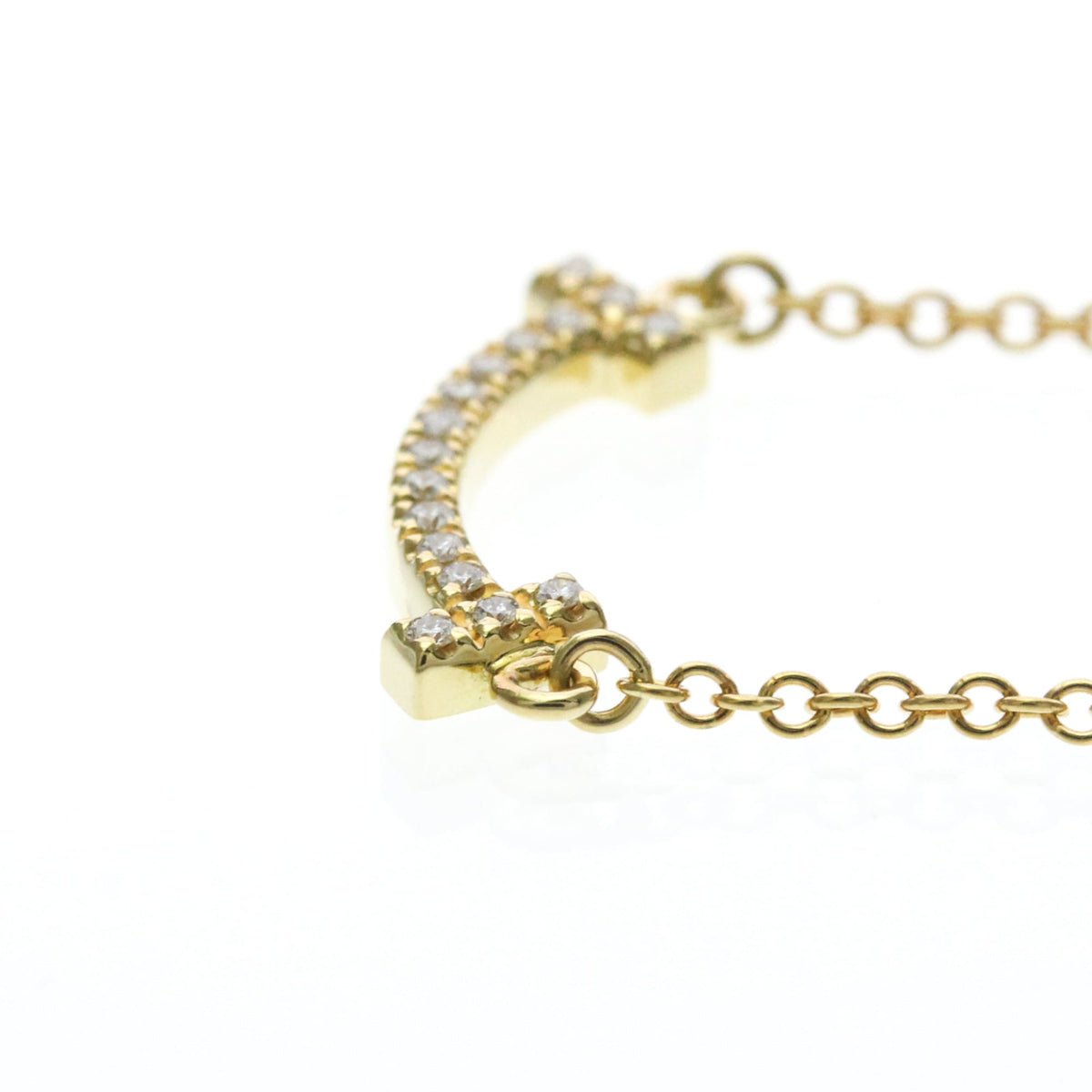 Tiffany & Co. T Smile Pendant 18K Yellow Gold With Diamonds Gold Yellow_Gold Necklace Jewelry (Pre-Owned)