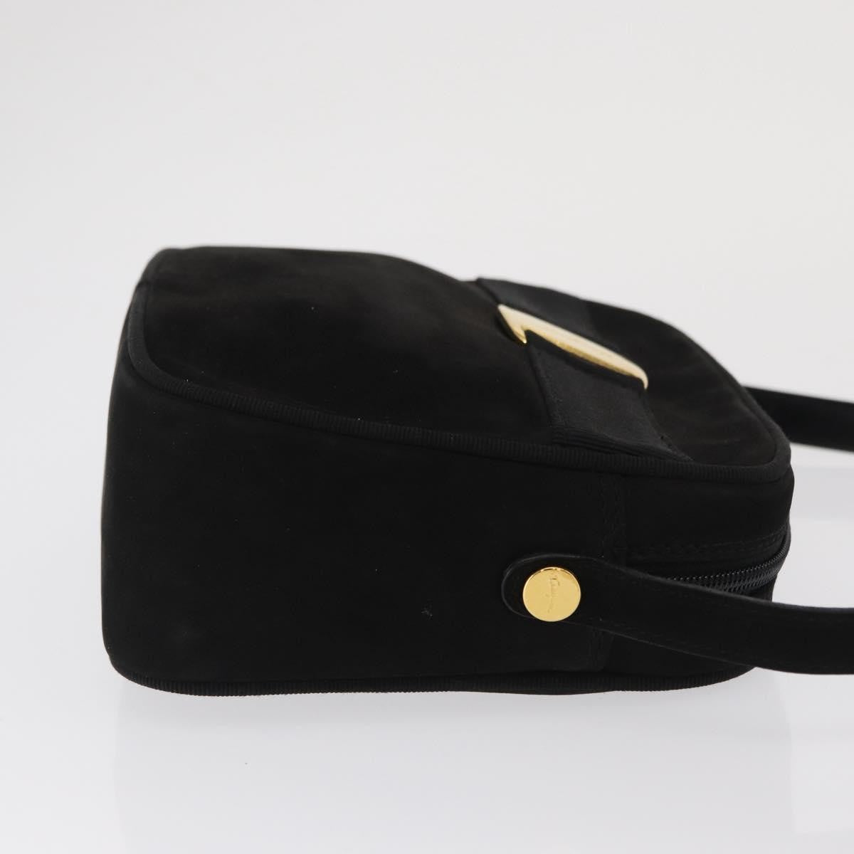 Salvatore Ferragamo Vala Clutch Suede Black Suede Clutche & Pouche Bag (Pre-Owned)