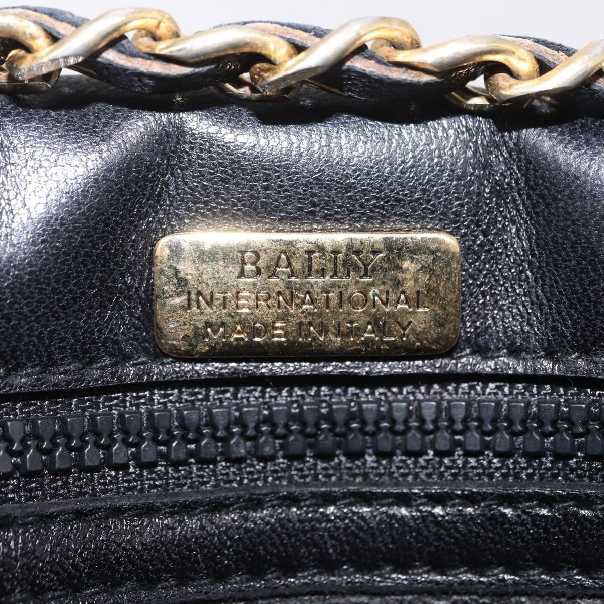 Bally Vintage Chain Quilted Leather Black Leather Shoulder Bag Bag (Pre-Owned)