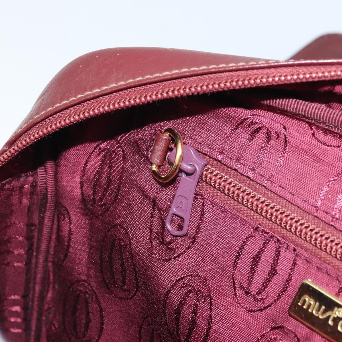 Cartier Must De Cartier Leather Burgundy Leather Shoulder Bag Bag (Pre-Owned)