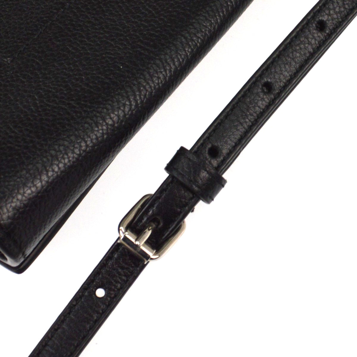 Balenciaga Logo Wallet With Strap Embossed Leather Black Leather Crossbody Bag Bag (Pre-Owned)