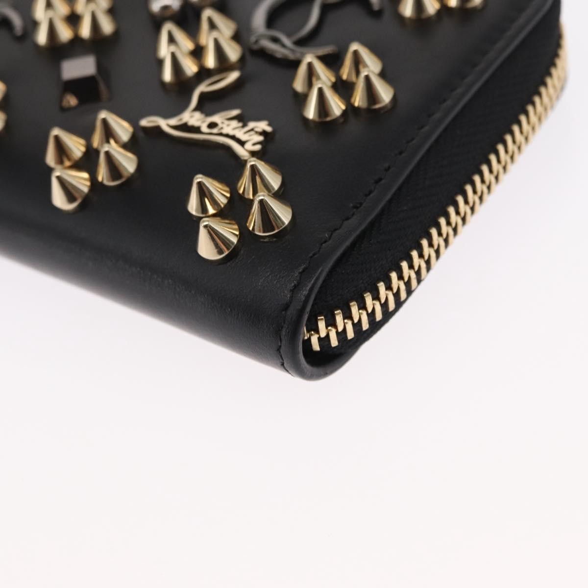 Christian Louboutin Panettone Coin Purse Embellished Leather Black Leather Wallets Accessory (Pre-Owned)