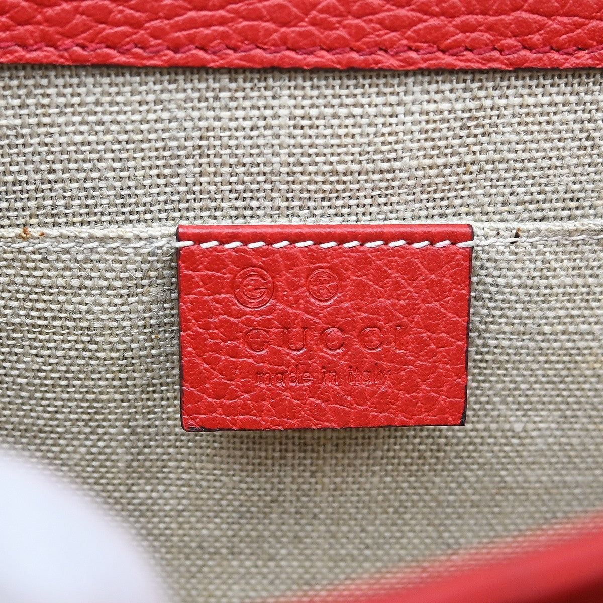 Gucci Interlocking Leather Red Leather Shoulder Bag Bag (Pre-Owned)