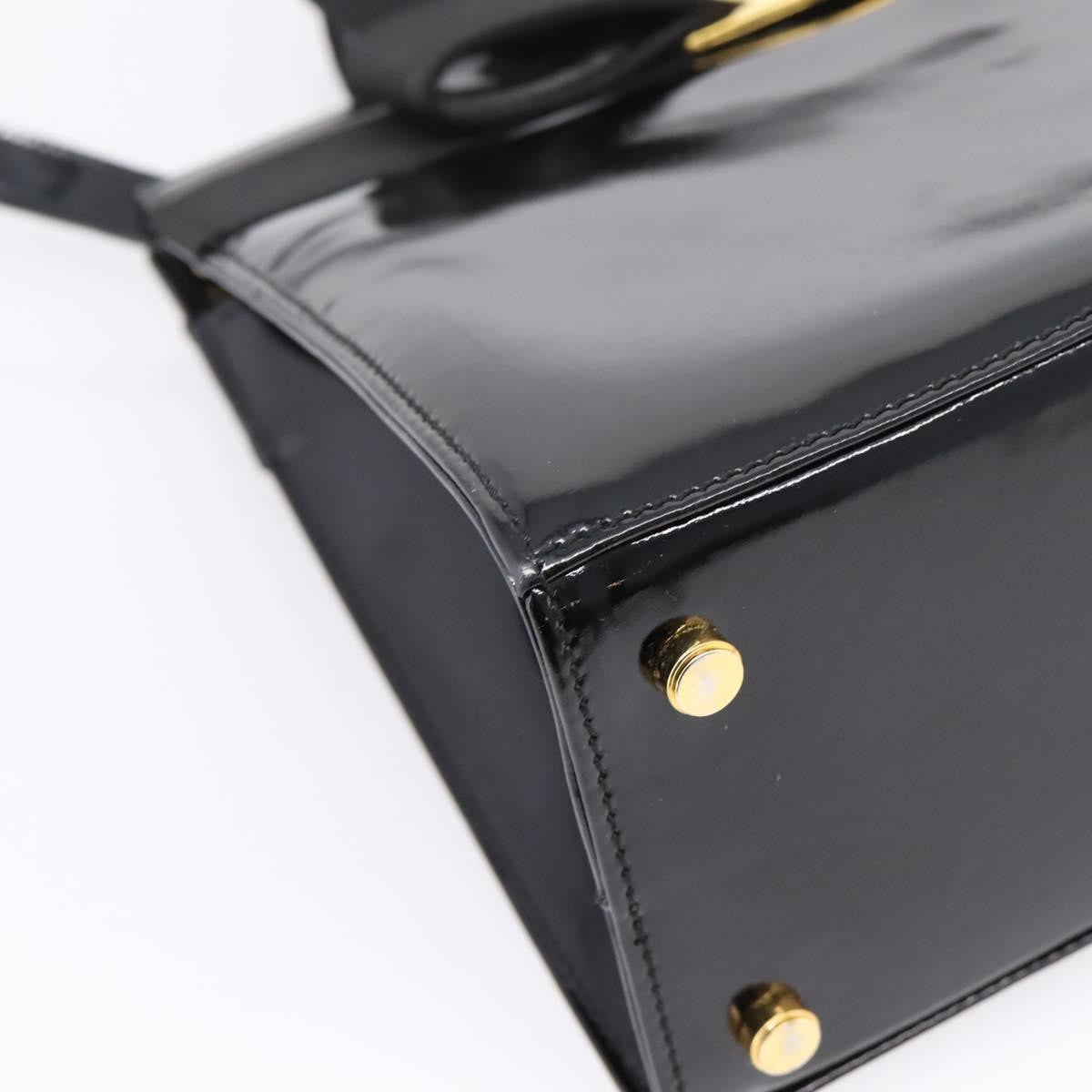 Salvatore Ferragamo Convertible Vara Bow Patent Leather Black Patent_Leather Handbag (Pre-Owned)