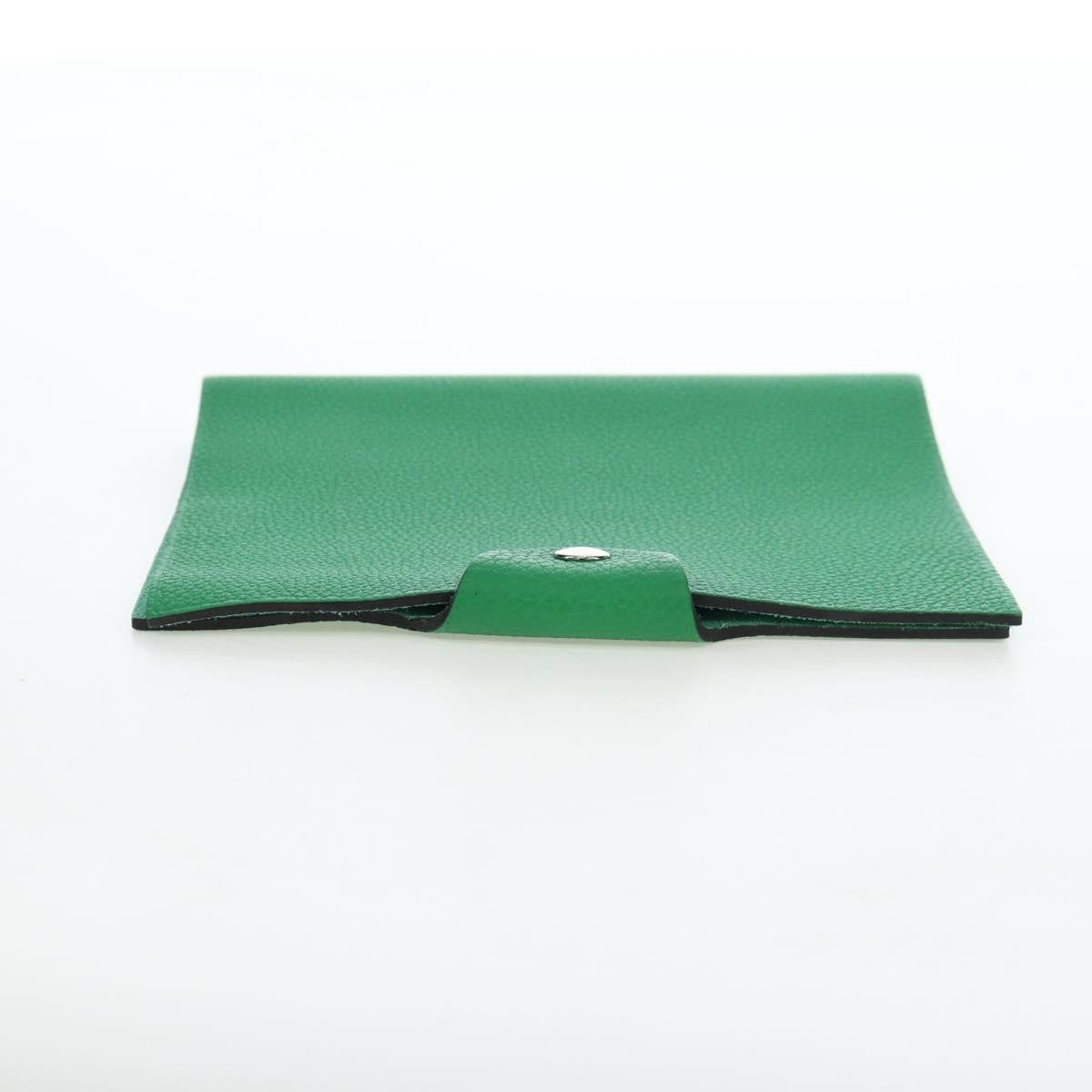 Hermes Ulysse Agenda Cover Leather Green Leather Wallets Accessory (Pre-Owned)