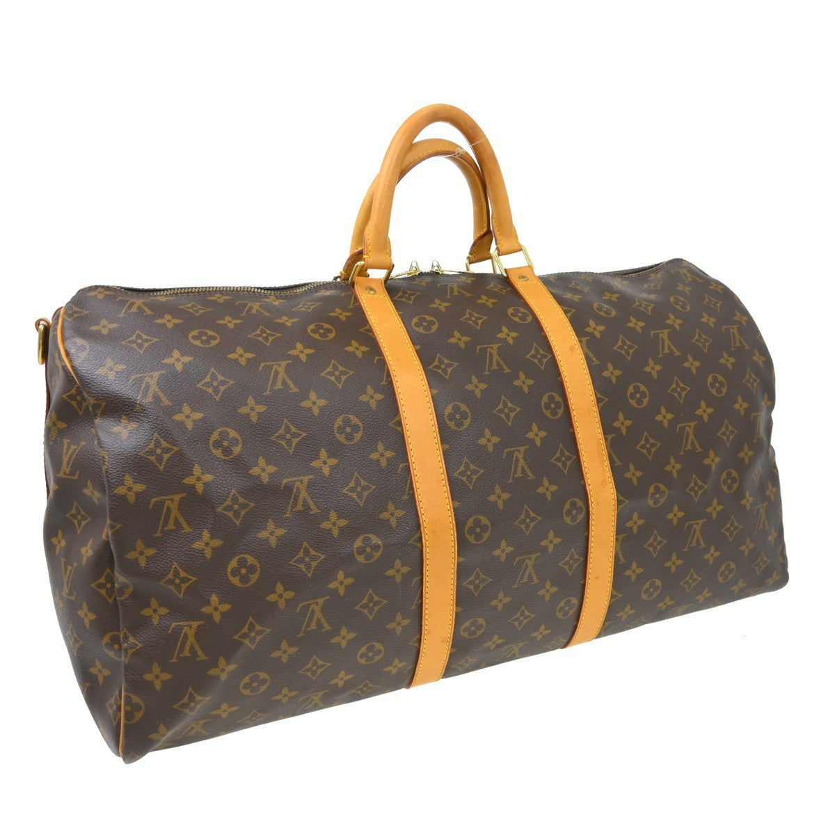 Louis Vuitton Keepall Bandouliere Monogram Canvas Brown Canvas Travel Bag Bag (Pre-Owned)