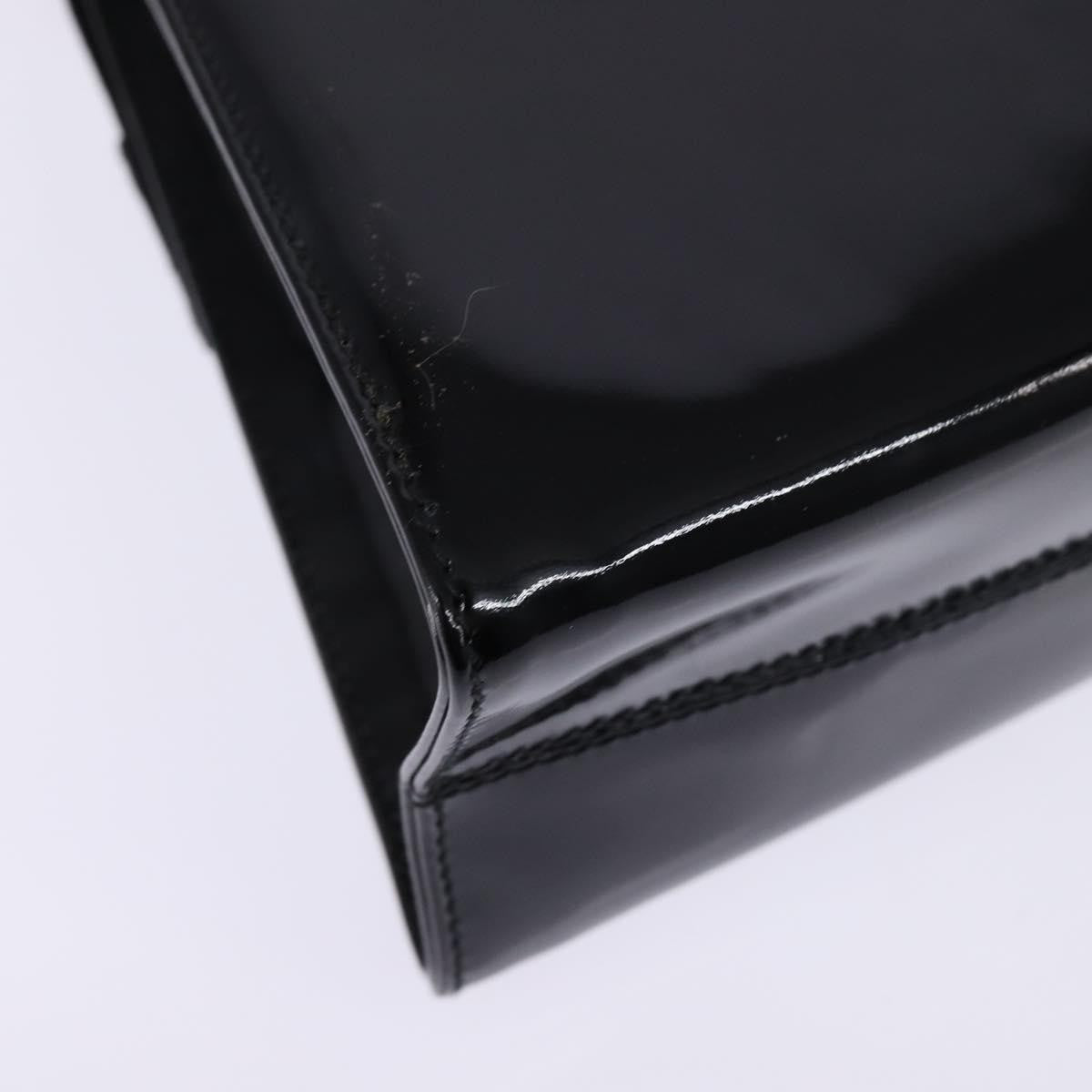 Salvatore Ferragamo Vintage Vara Bow Top Handle Patent Leather Black Patent_Leather Handbag (Pre-Owned)
