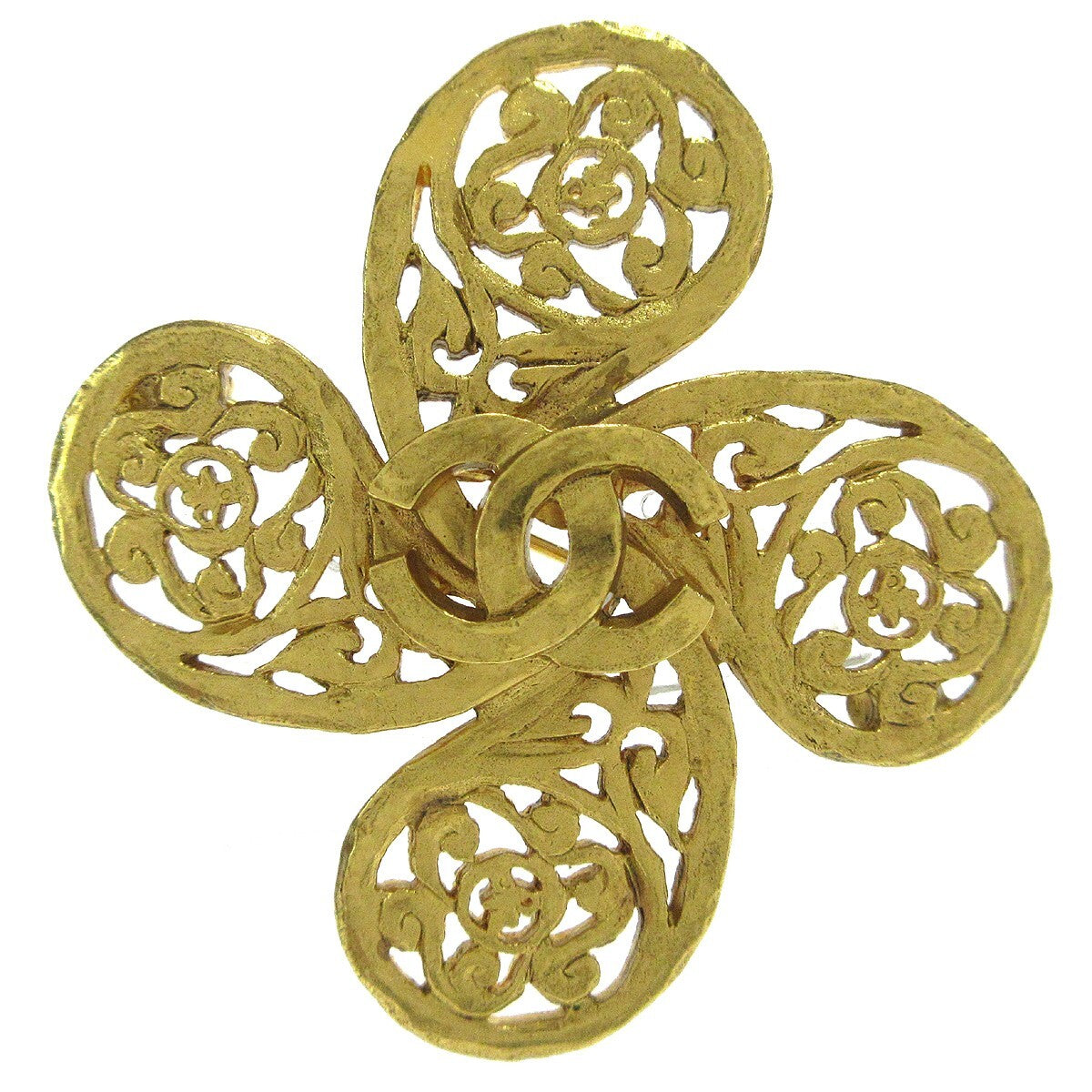 Chanel Logo Cc Gold-Plated Gold Gold_Plated Brooch Jewelry (Pre-Owned)