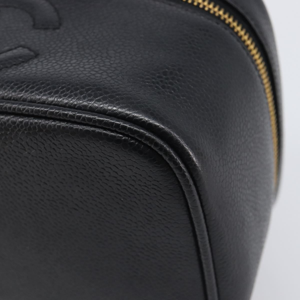 Chanel Vintage Timeless Cosmetic Case Caviar Black Leather Clutche & Pouche Bag (Pre-Owned)