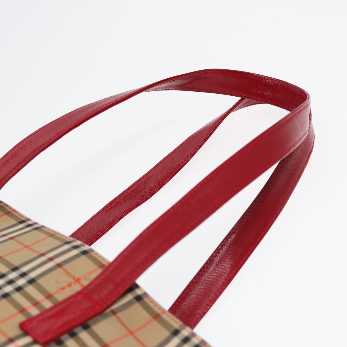 Burberry Nova Check Tote Canvas And Leather Beige Canvas Tote Bag Bag (Pre-Owned)