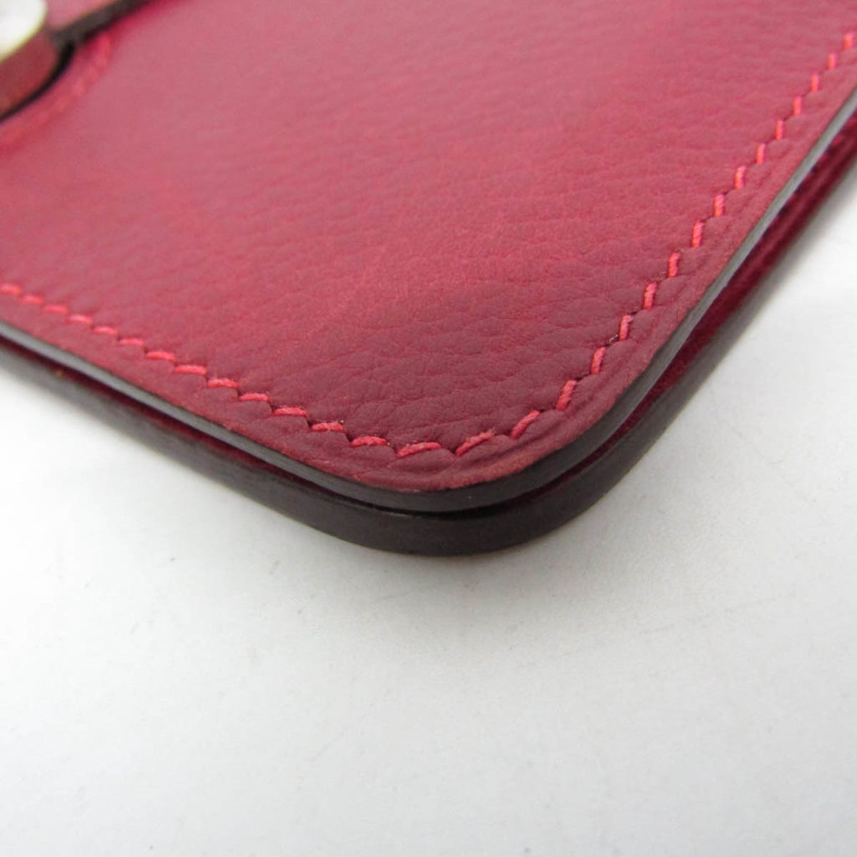 Hermes Dogon Compact Leather Red Leather Wallets Accessory (Pre-Owned)