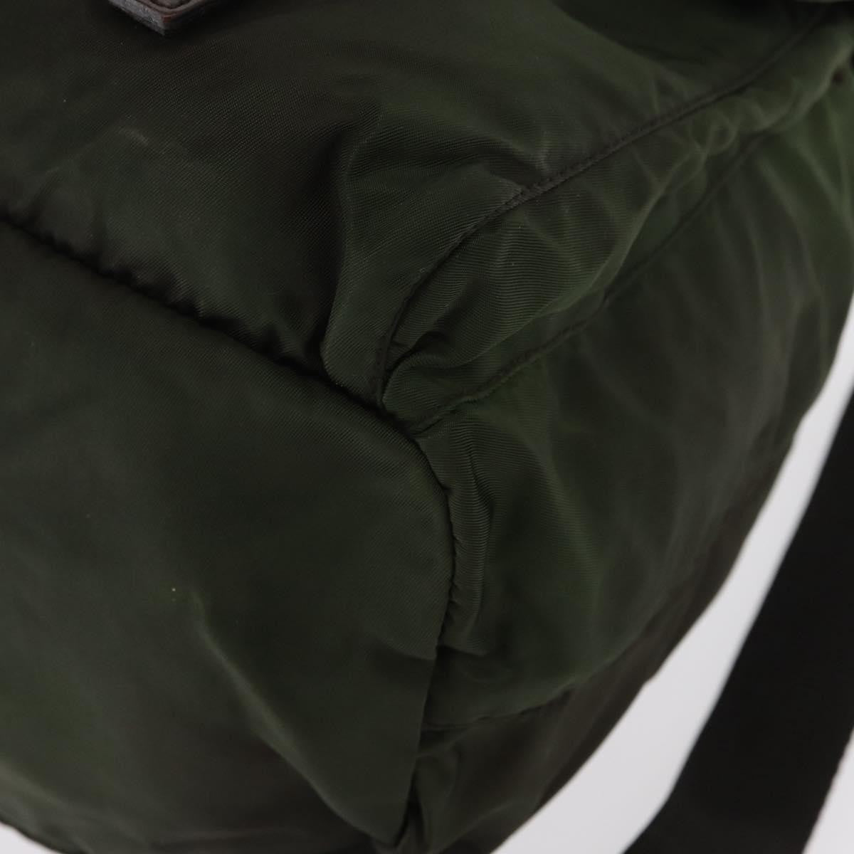 Prada Double Front Pocket Tessuto Khaki Nylon Backpack Bag (Pre-Owned)