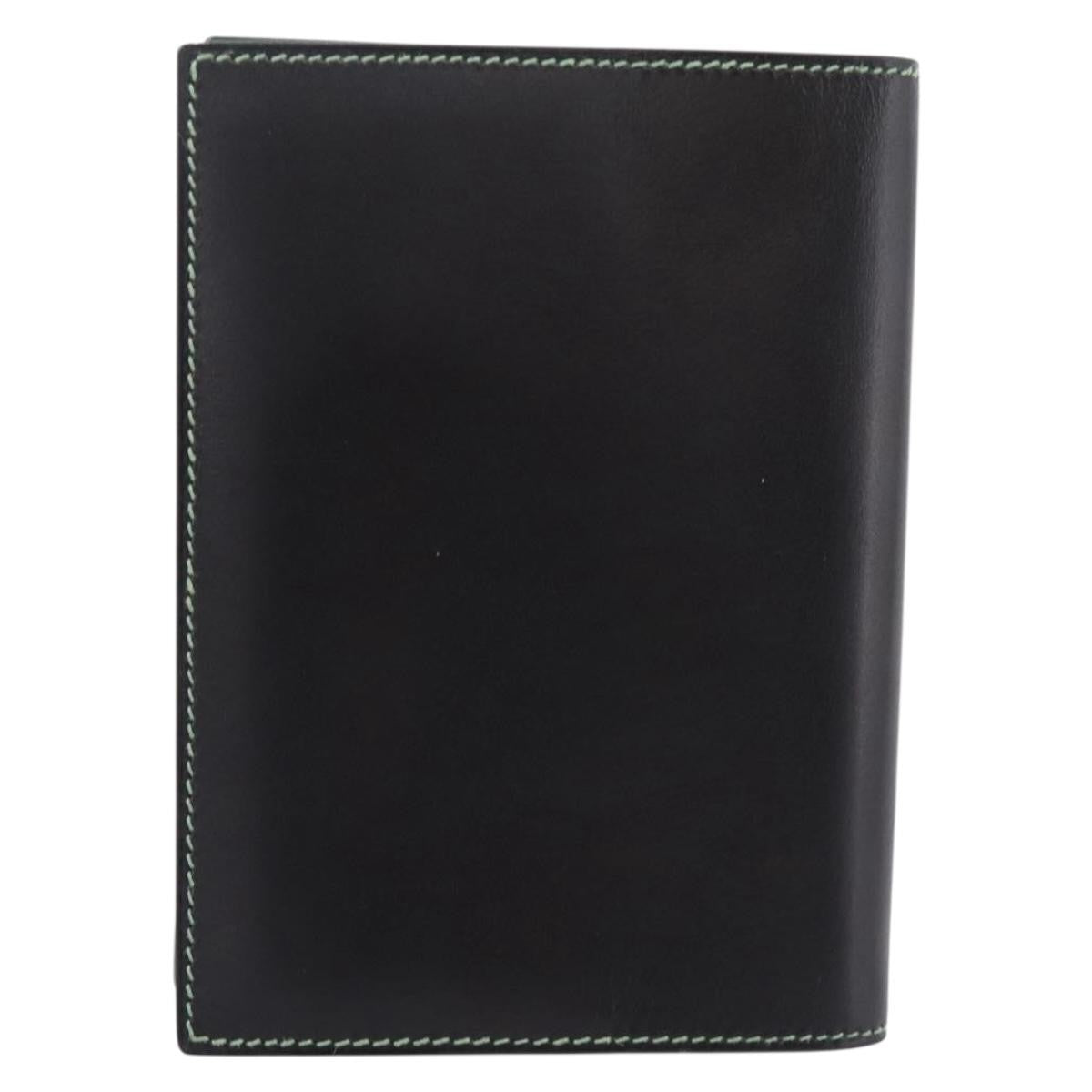 Hermes Simple Agenda Cover Leather Black Leather Briefcase Bag (Pre-Owned)