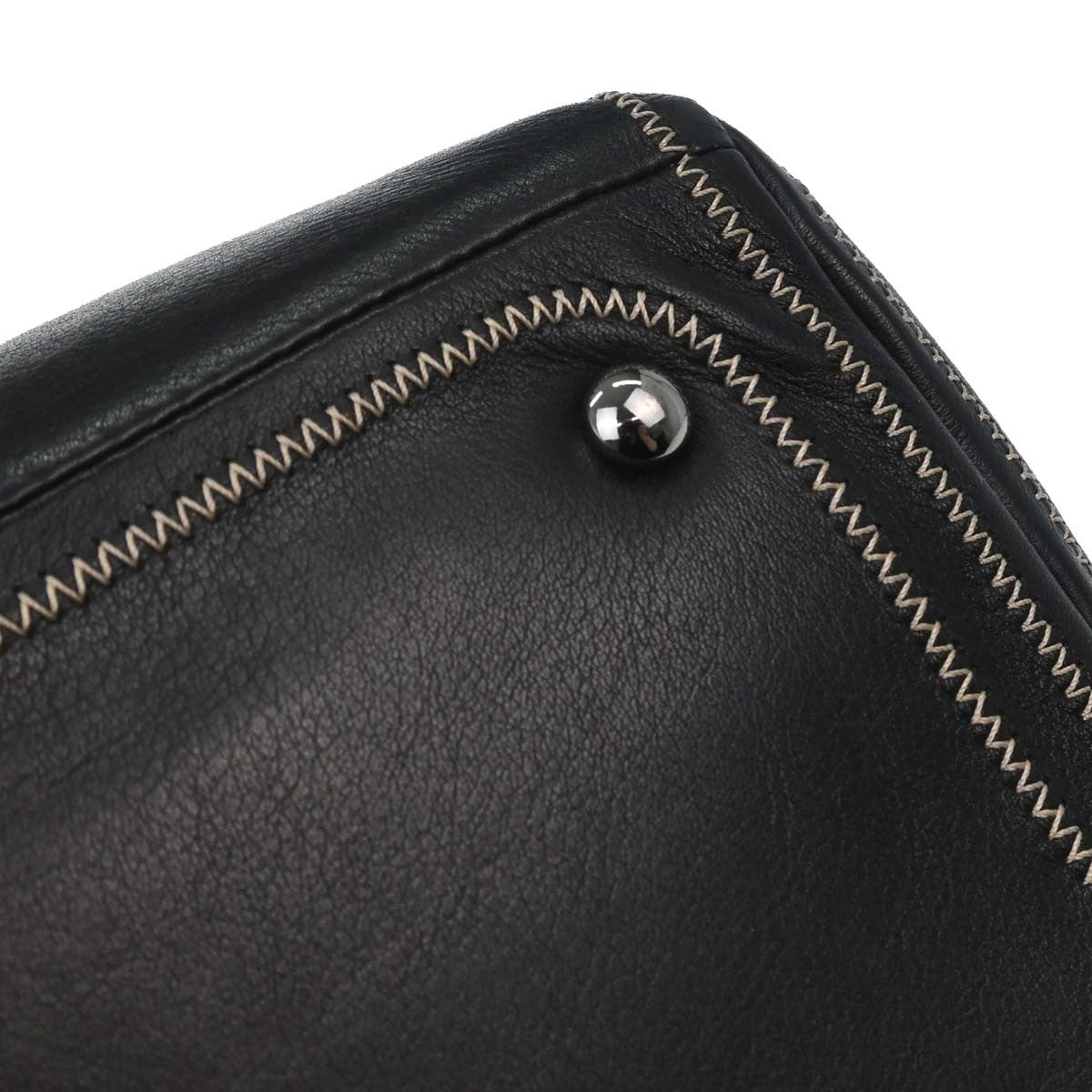 Chanel Cc Bowler Leather Black Leather Handbag (Pre-Owned)