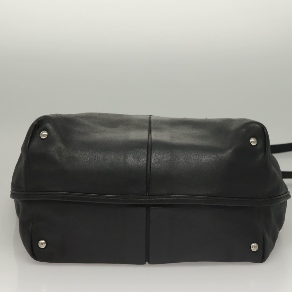 Salvatore Ferragamo Vara Bow Tote Leather Black Leather Tote Bag Bag (Pre-Owned)