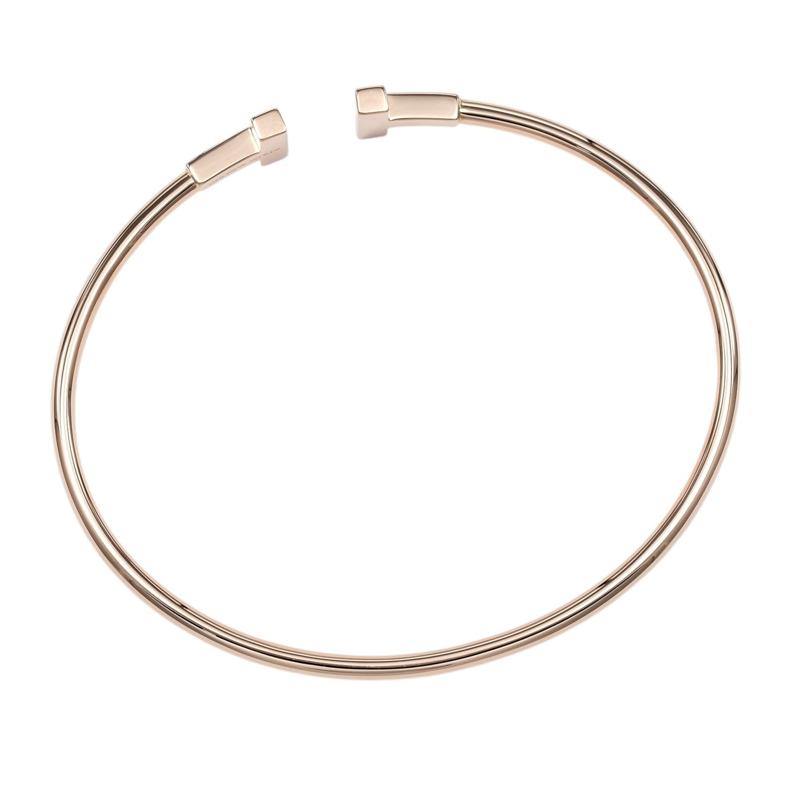 Tiffany & Co. T Wire 18K Rose Gold With Diamonds Gold Pink_Gold Bracelet Jewelry (Pre-Owned)