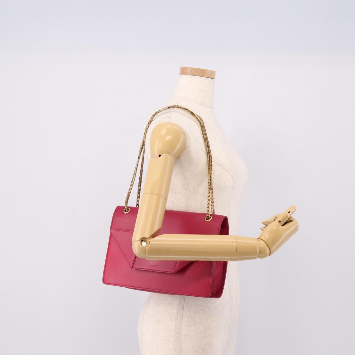 Saint Laurent Vintage Shoulder Bag Leather Pink Leather Shoulder Bag Bag (Pre-Owned)