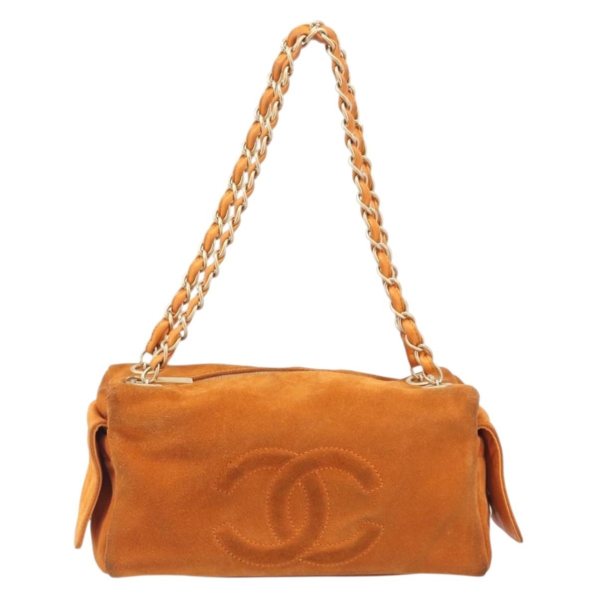Chanel Coco Mark Suede Orange Suede Shoulder Bag Bag (Pre-Owned)