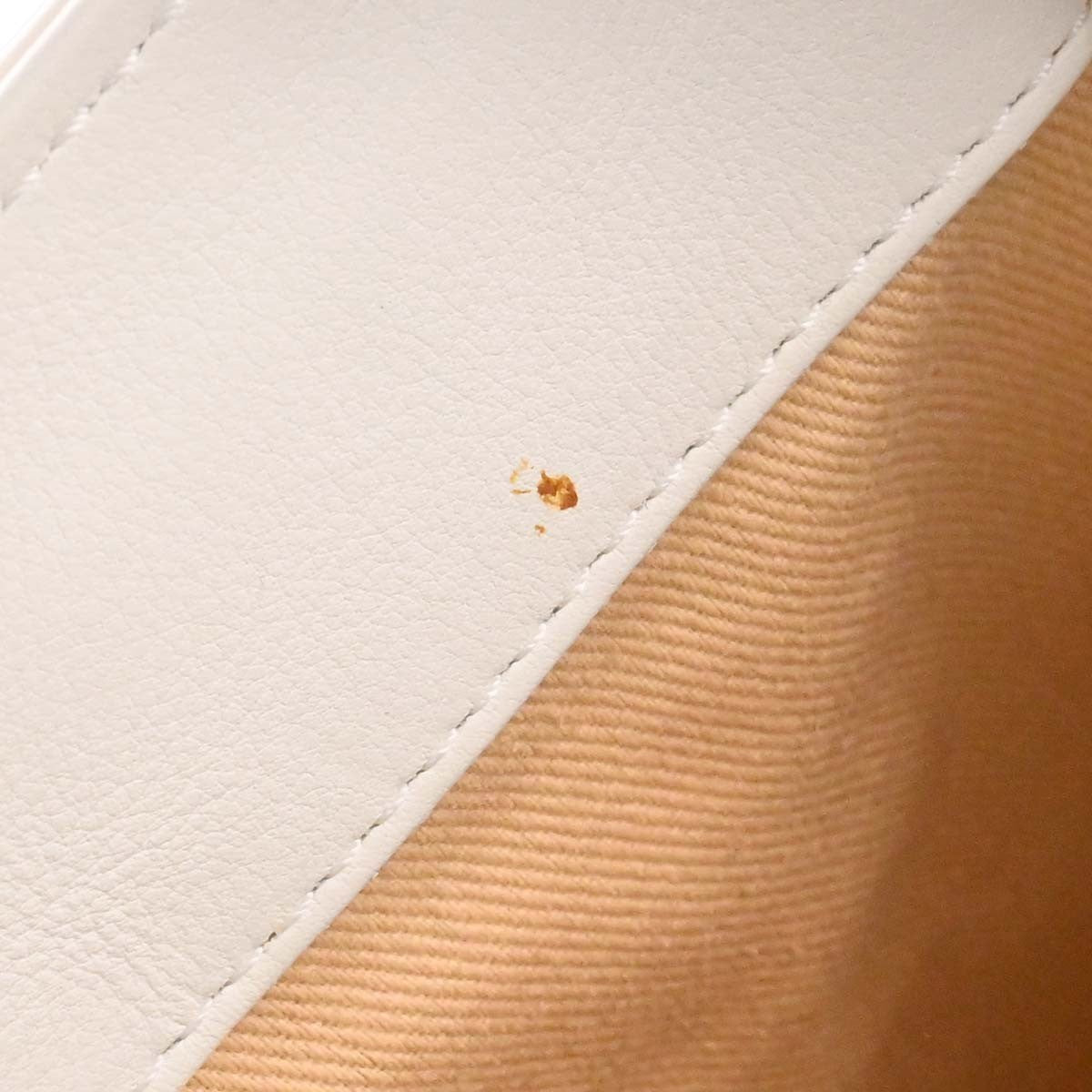 Chanel Cc Top Handle Bucket Stitched Calfskin White Leather Handbag (Pre-Owned)