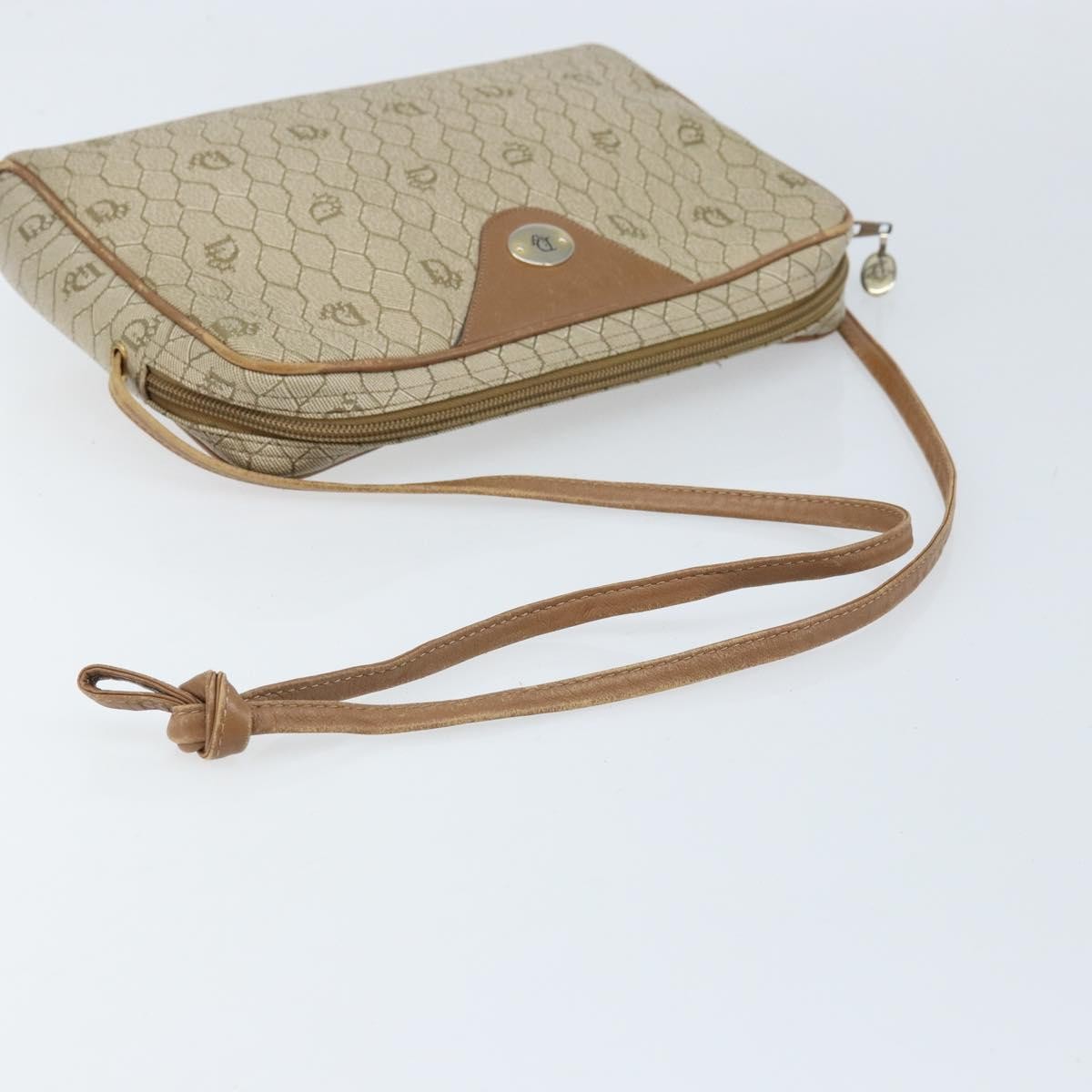 Christian Dior Vintage Honeycomb Canvas And Leather Beige Canvas Shoulder Bag Bag (Pre-Owned)