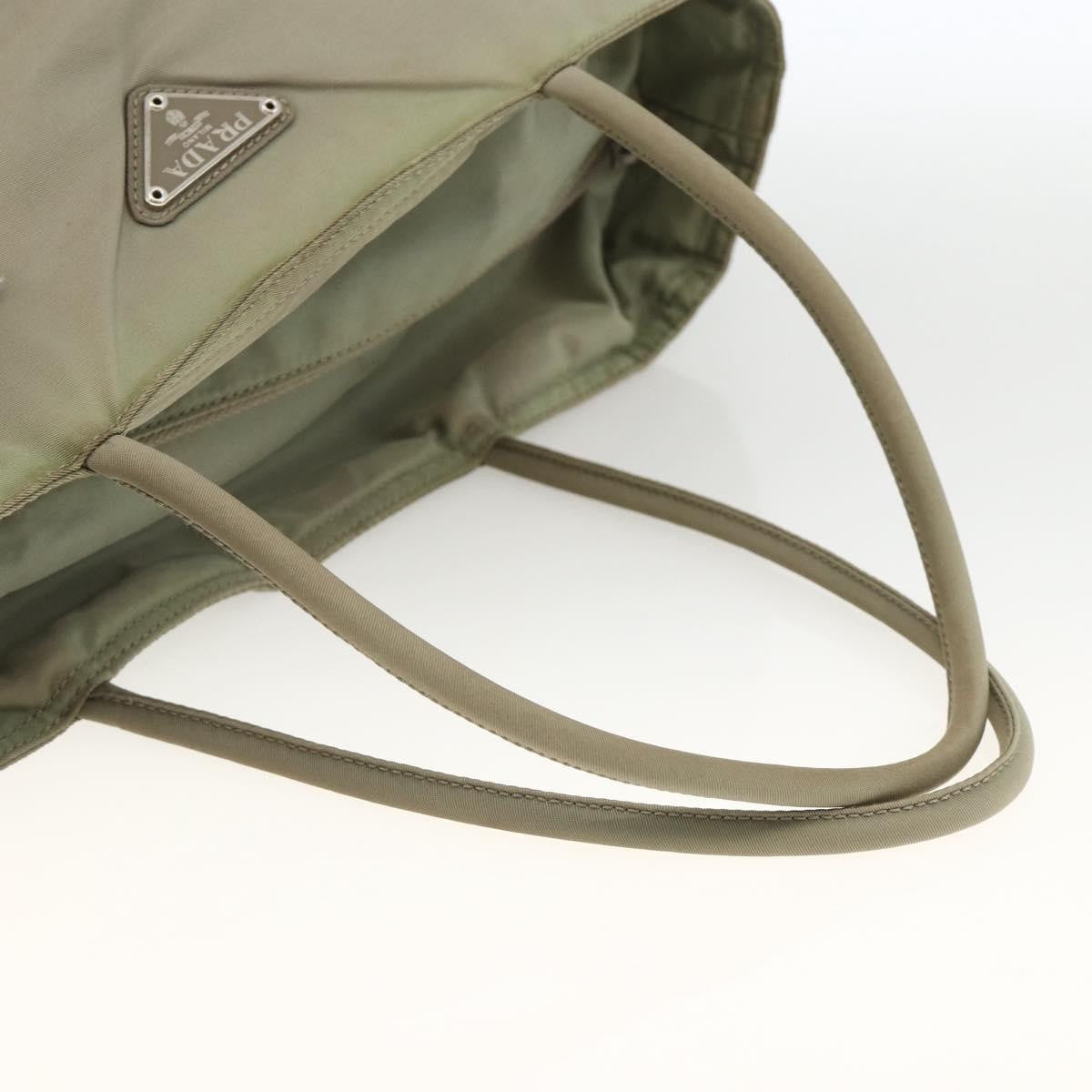 Prada Vintage Tote Tessuto Beige Nylon Tote Bag Bag (Pre-Owned)