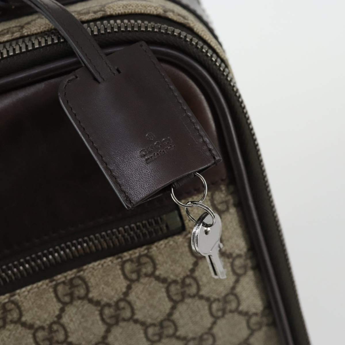 Gucci Web Trolley Rolling Luggage Gg Coated Canvas Beige Pvc Travel Bag Bag (Pre-Owned)