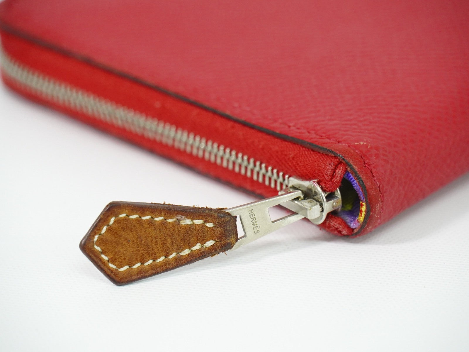 Hermes Azap Zip Around Silk'in Epsom Pink Leather Wallets Accessory (Pre-Owned)