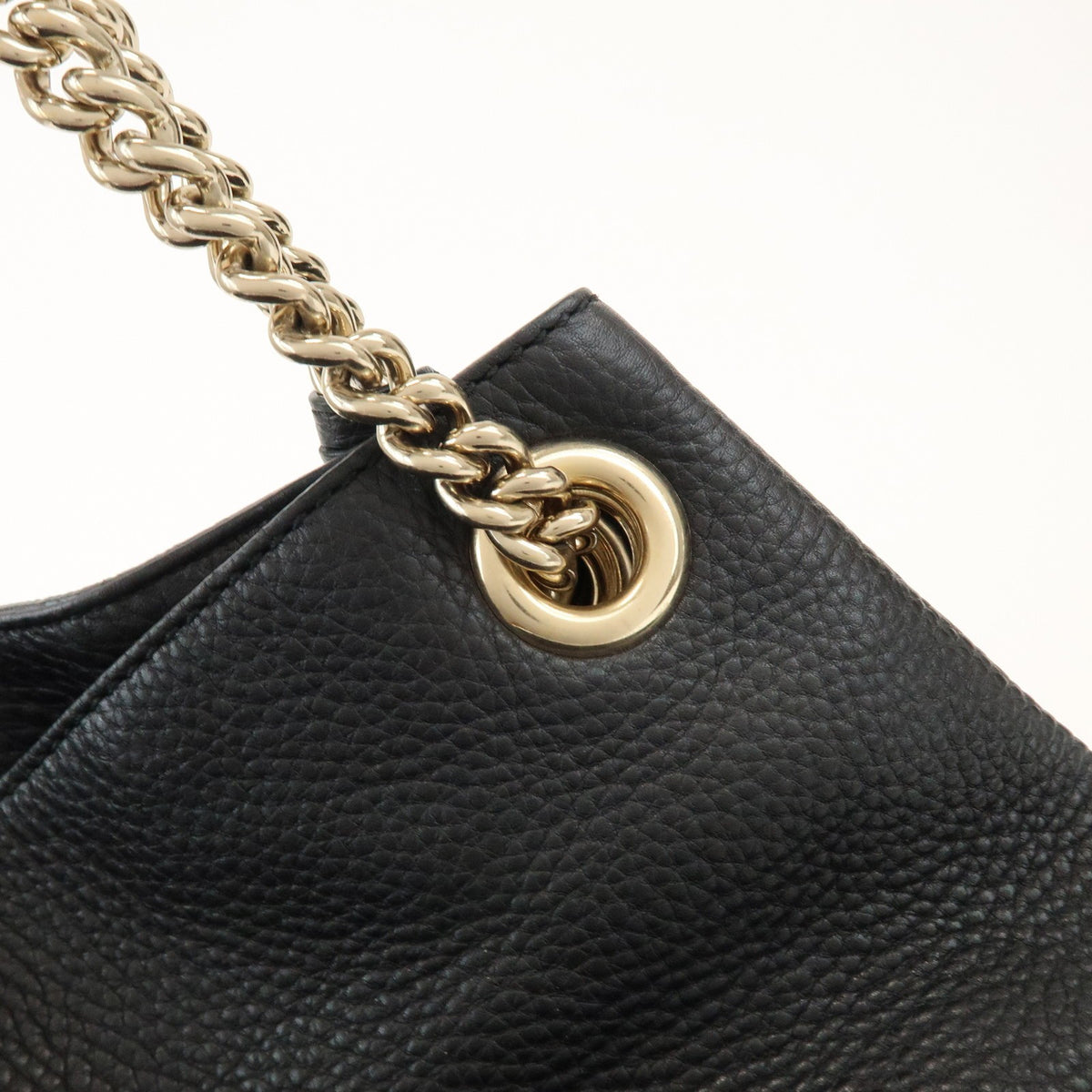 Gucci Soho Chain Strap Leather Black Leather Shoulder Bag Bag (Pre-Owned)