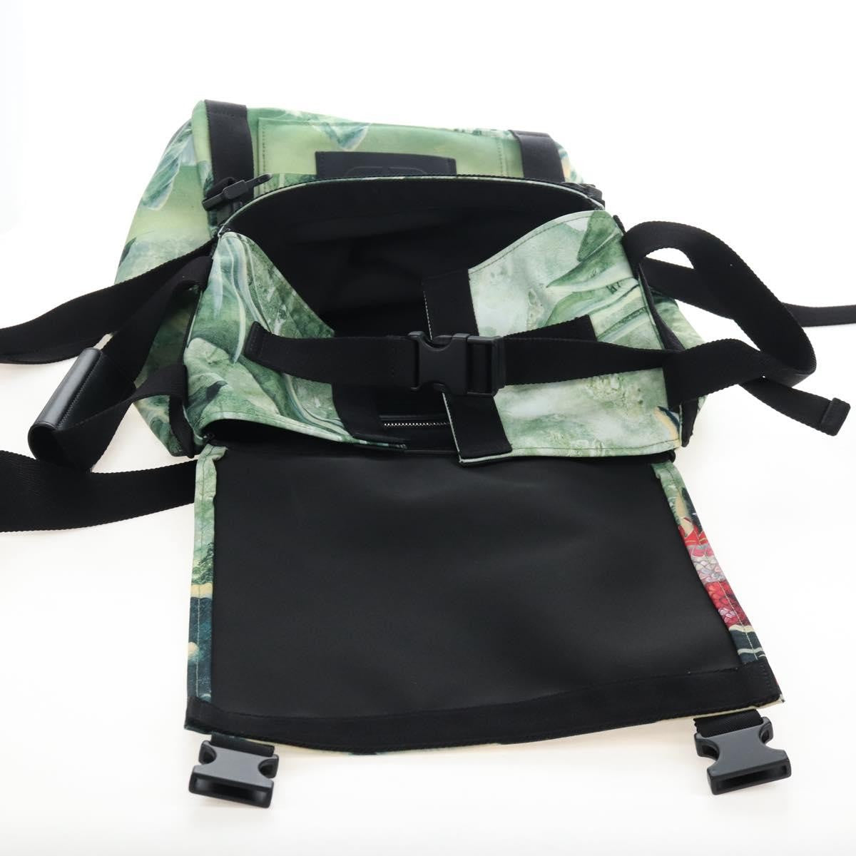 Valentino Garavani X Roger Dean Dragon Printed Nylon Green Nylon Backpack Bag (Pre-Owned)