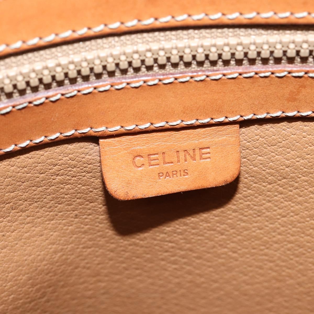 Celine Vintage Macadam Canvas And Leather Brown Canvas Shoulder Bag Bag (Pre-Owned)