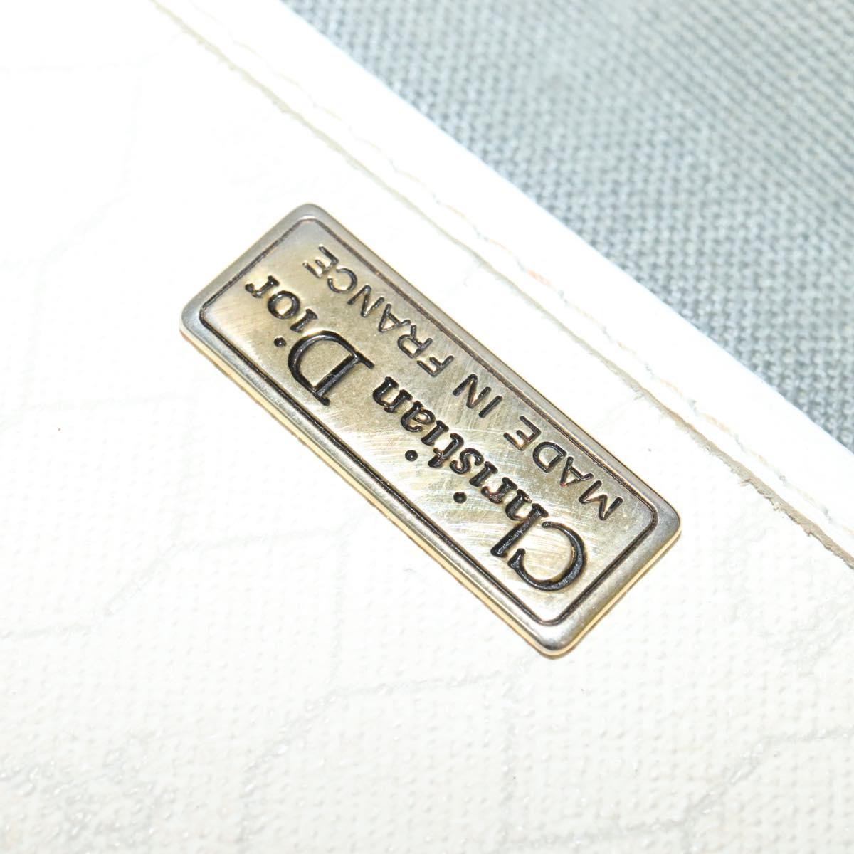 Christian Dior Vintage Honeycomb Canvas White Canvas Shoulder Bag Bag (Pre-Owned)