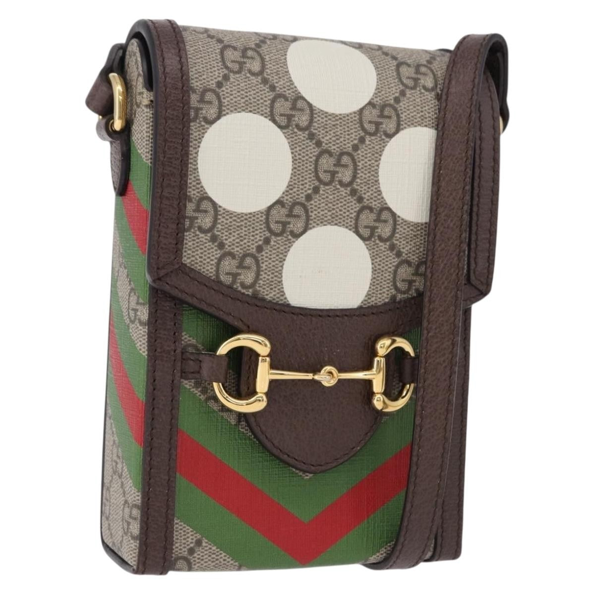 Gucci Horsebit 1955 Printed Gg Coated Canvas Beige Canvas Crossbody Bag Bag (Pre-Owned)