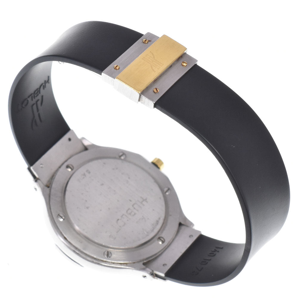 Hublot Classic Mdm Quartz Stainless Steel And Rubber With Diamond Bezel, Markers And Strap Detail Watch (Pre-Owned)
