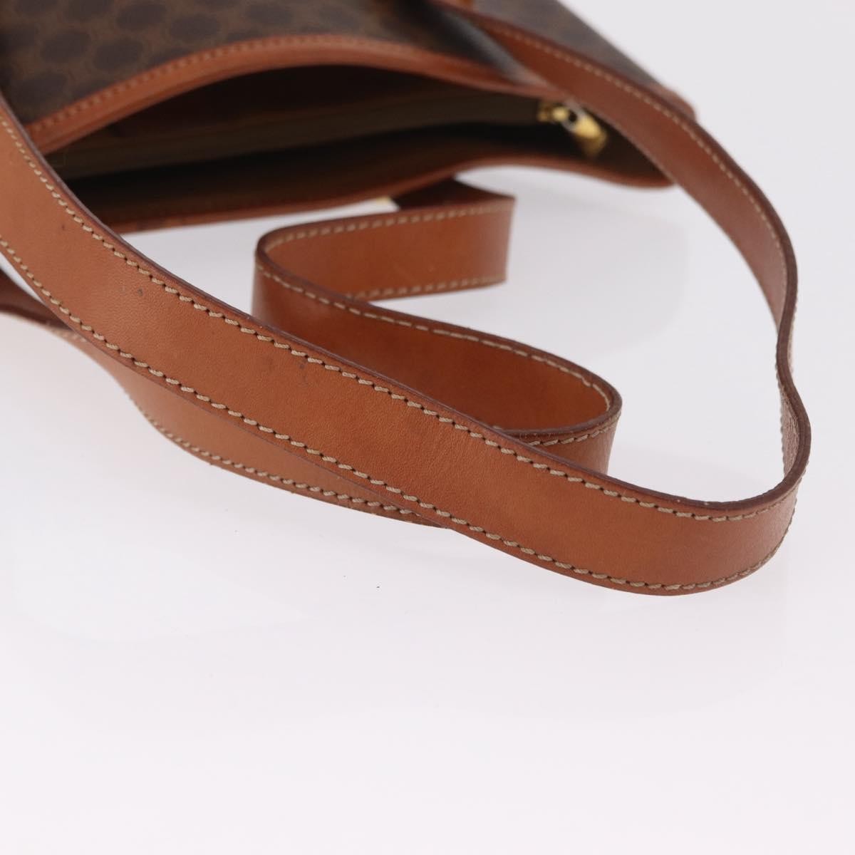 Celine Vintage Macadam Shopper Coated Canvas Brown Canvas Tote Bag Bag (Pre-Owned)