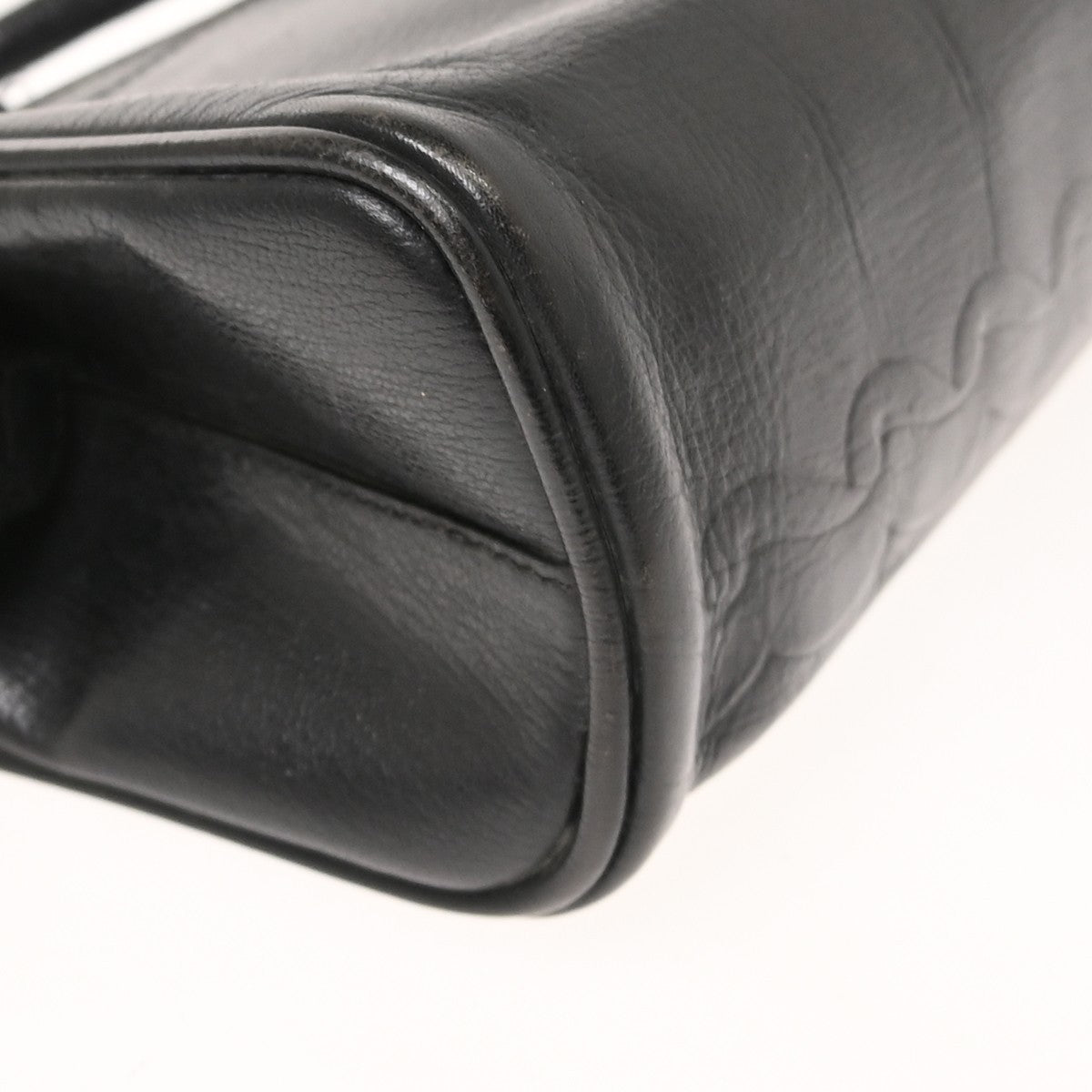 Fendi Convertible Boston Patent Black Leather Handbag (Pre-Owned)