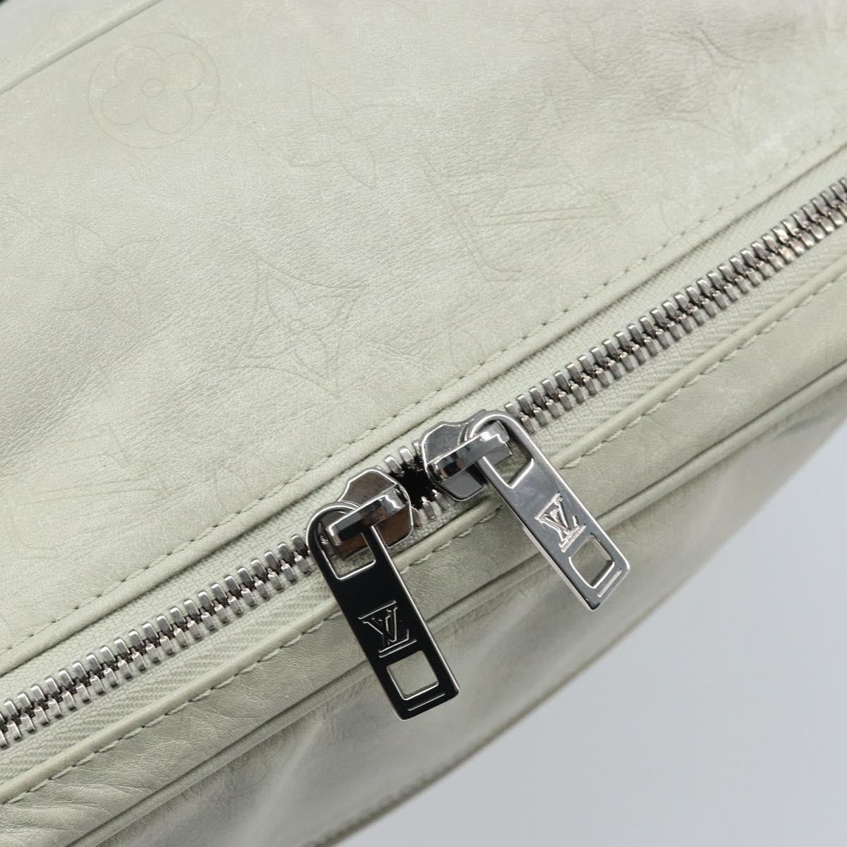 Louis Vuitton Clarkson Messenger Monogram Shadow Leather White Leather Handbag (Pre-Owned)