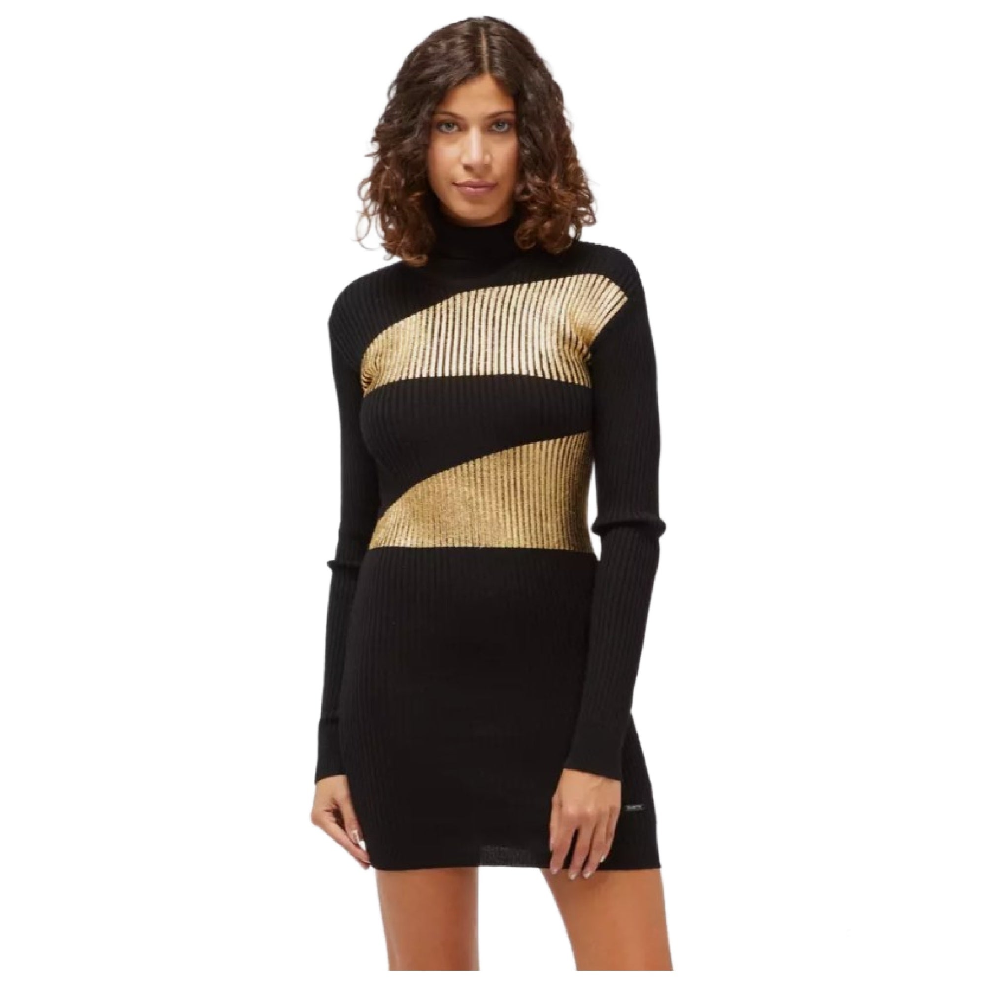 Custo Barcelona Black Viscose Women's Knitted Women's Dress