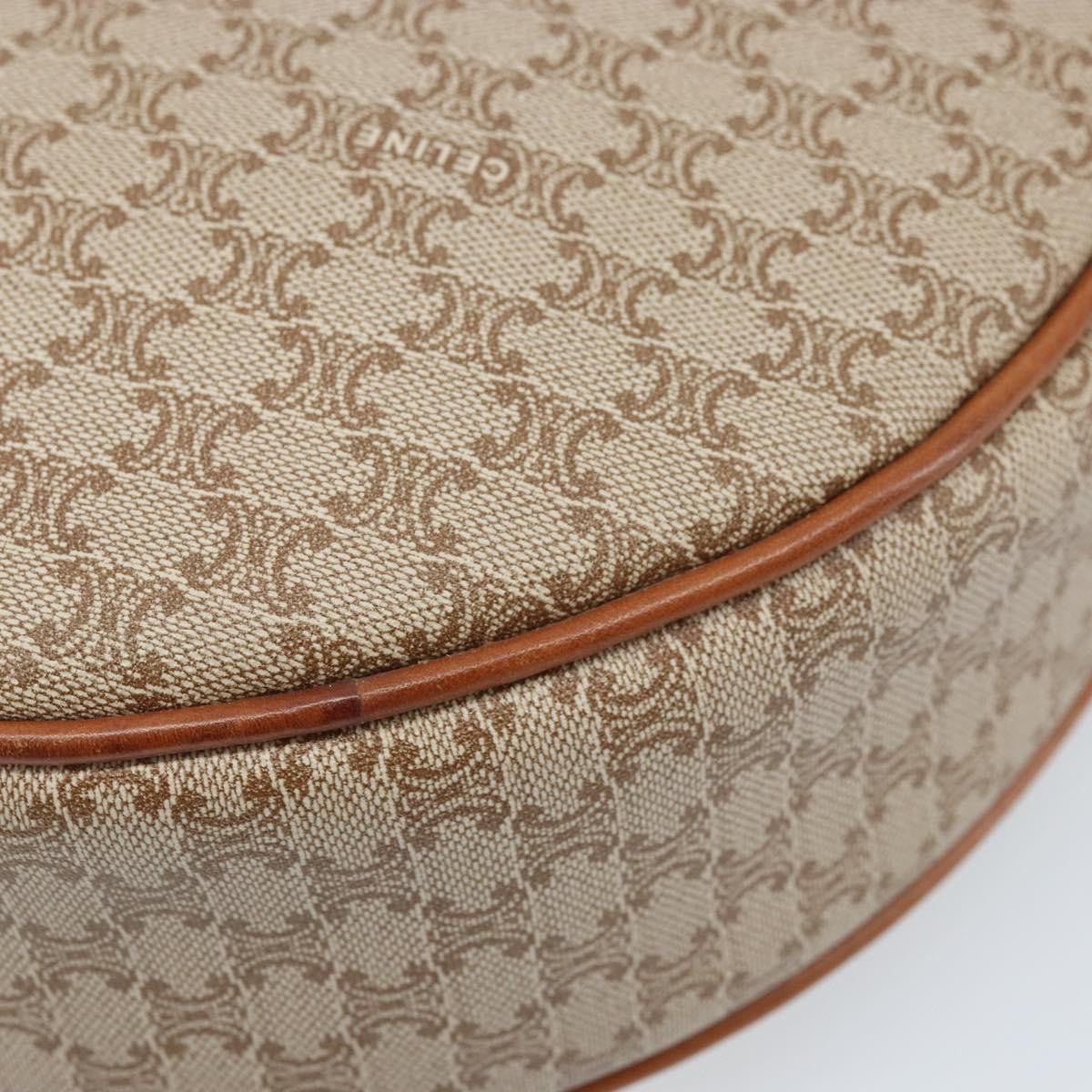 Celine Vintage Macadam Canvas And Leather Beige Canvas Shoulder Bag Bag (Pre-Owned)