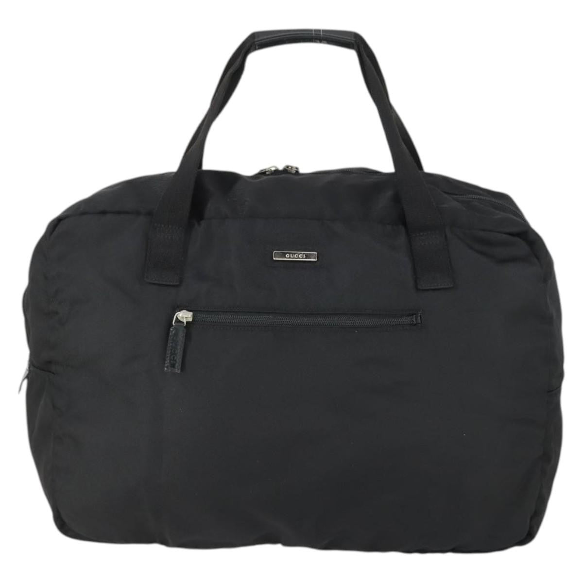 Gucci Vintage Nylon Black Nylon Travel Bag Bag (Pre-Owned)