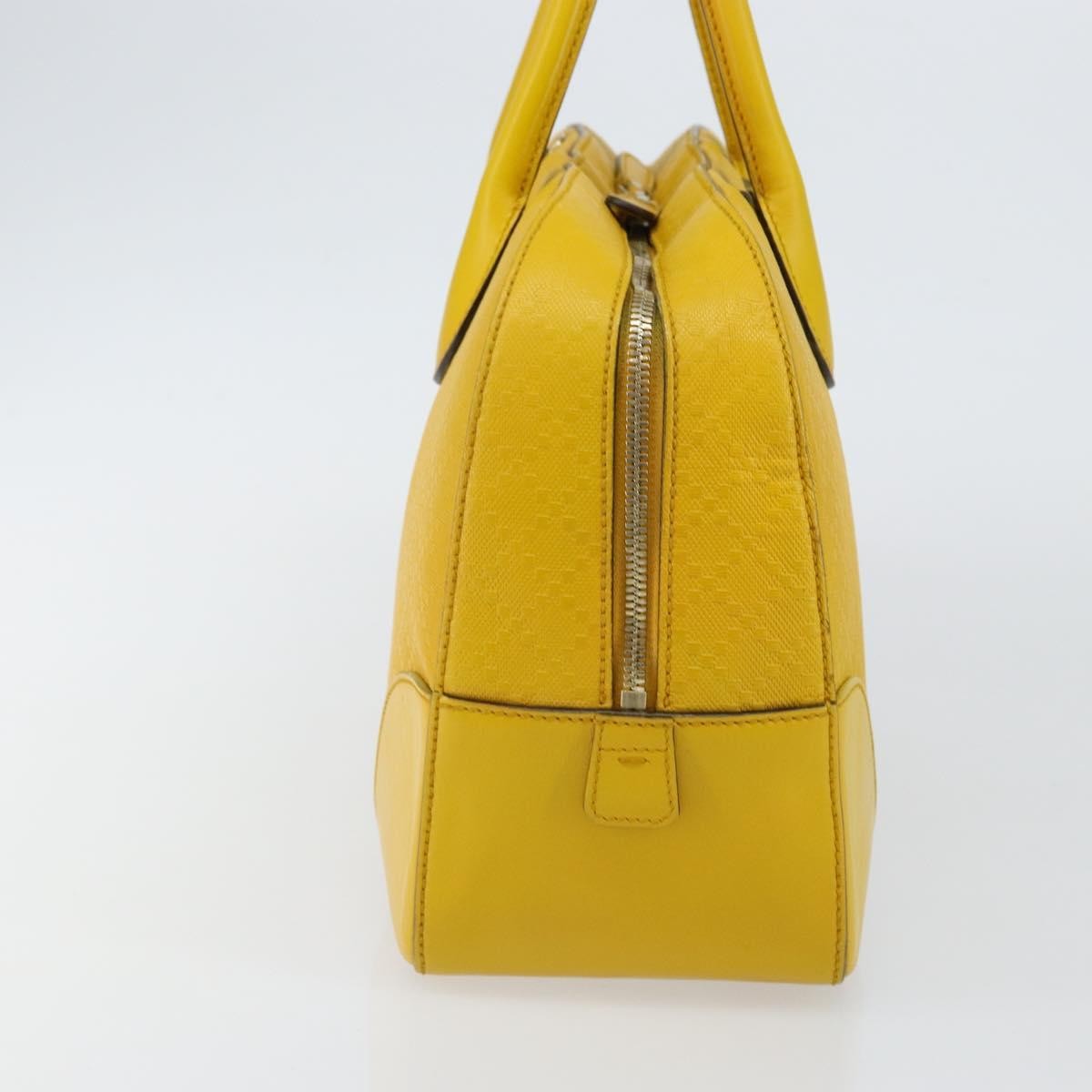 Gucci Bright Top Handle Diamante Leather Yellow Leather Handbag (Pre-Owned)