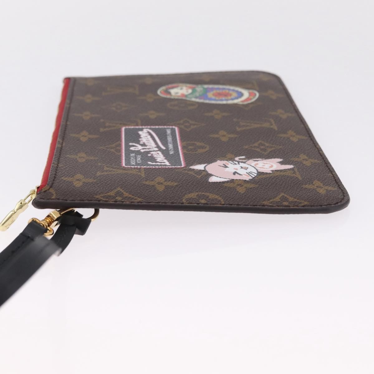 Louis Vuitton Neverfull Pochette Limited Edition World Tour Monogram Canvas Brown Canvas Clutche & Pouche Bag (Pre-Owned)